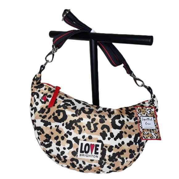 Brighton The Spotted Love Swing Bag Leopard Print Lightweight Packable - Picture 3 of 9